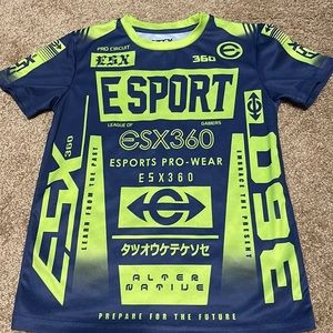 ESX360 | Boys Size 8 | Blue Green ESports Gaming Gear Spring Gaming Jersey.